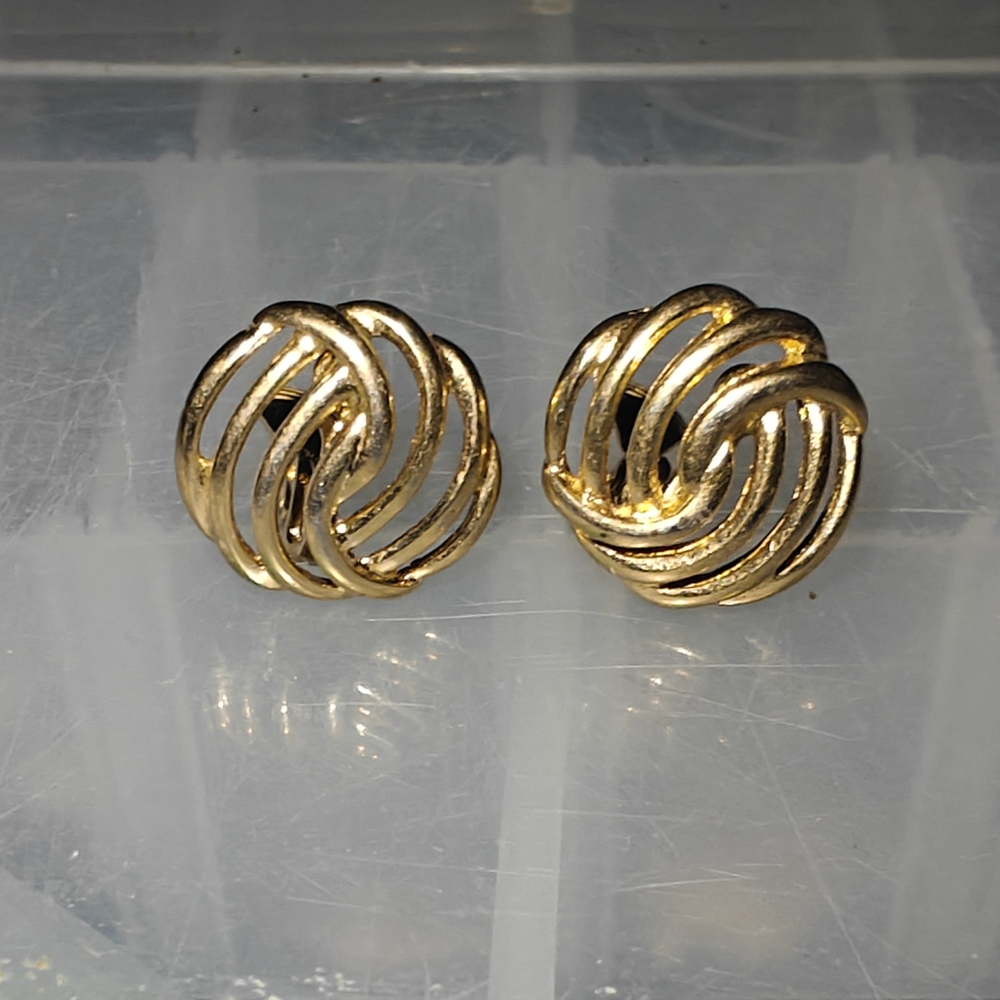 Monet Gold-Tone Swirl Earrings